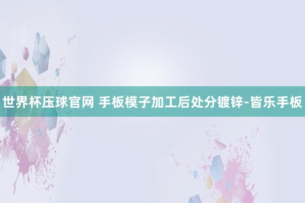 世界杯压球官网 手板模子加工后处分镀锌-皆乐手板