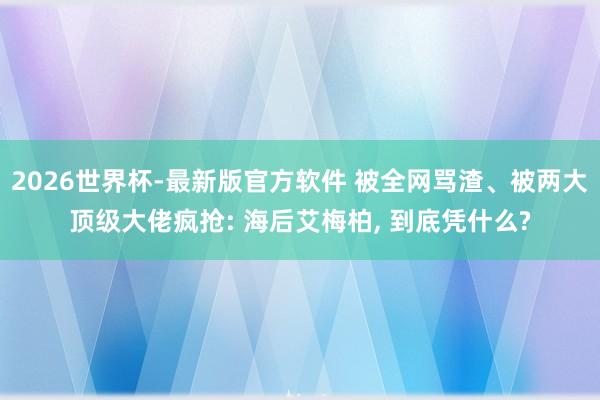 2026世界杯-最新版官方软件 被全网骂渣、被两大顶级大佬疯抢: 海后艾梅柏, 到底凭什么?