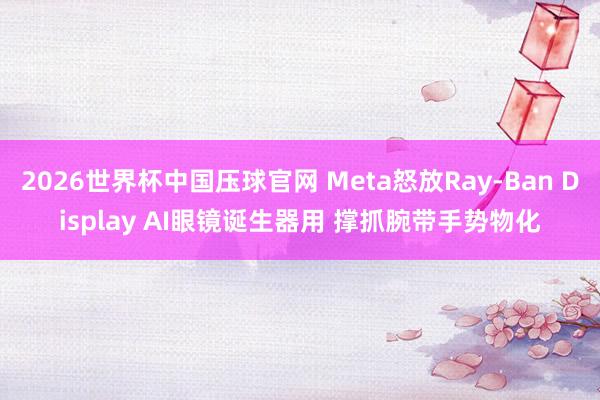 2026世界杯中国压球官网 Meta怒放Ray-Ban Display AI眼镜诞生器用 撑抓腕带手势物化