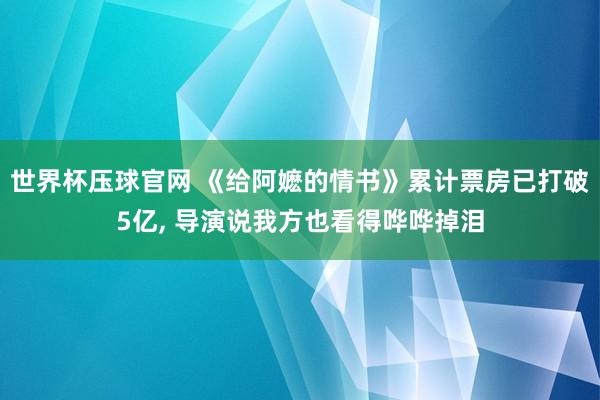 世界杯压球官网 《给阿嬷的情书》累计票房已打破5亿, 导演说我方也看得哗哗掉泪