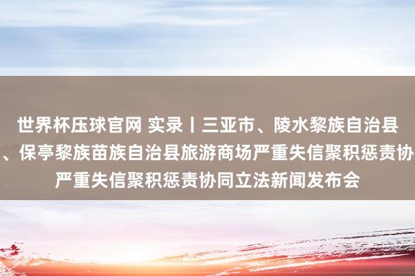 世界杯压球官网 实录丨三亚市、陵水黎族自治县、乐东黎族自治县、保亭黎族苗族自治县旅游商场严重失信聚积惩责协同立法新闻发布会