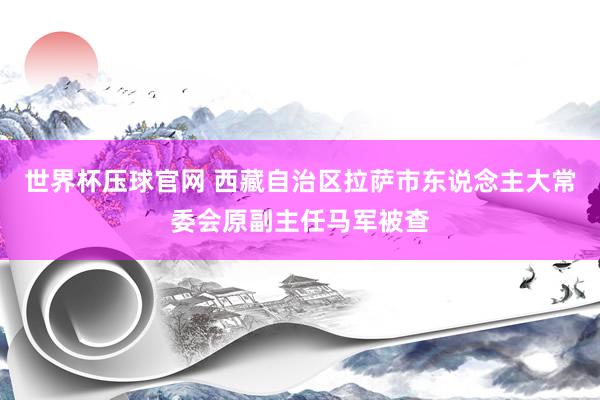 世界杯压球官网 西藏自治区拉萨市东说念主大常委会原副主任马军被查