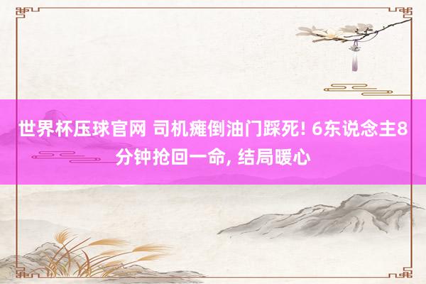 世界杯压球官网 司机瘫倒油门踩死! 6东说念主8分钟抢回一命, 结局暖心