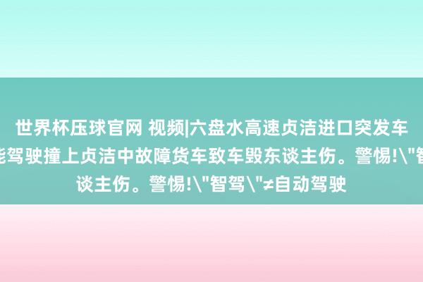 世界杯压球官网 视频|六盘水高速贞洁进口突发车祸!司机开启智能驾驶撞上贞洁中故障货车致车毁东谈主伤。警惕!