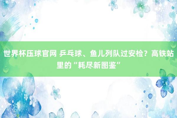 世界杯压球官网 乒乓球、鱼儿列队过安检?高铁站里的“耗尽新图鉴”