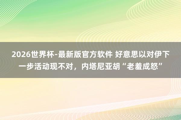 2026世界杯-最新版官方软件 好意思以对伊下一步活动现不对，内塔尼亚胡“老羞成怒”