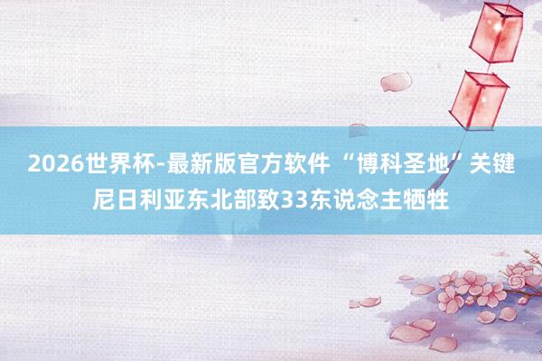 2026世界杯-最新版官方软件 “博科圣地”关键尼日利亚东北部致33东说念主牺牲