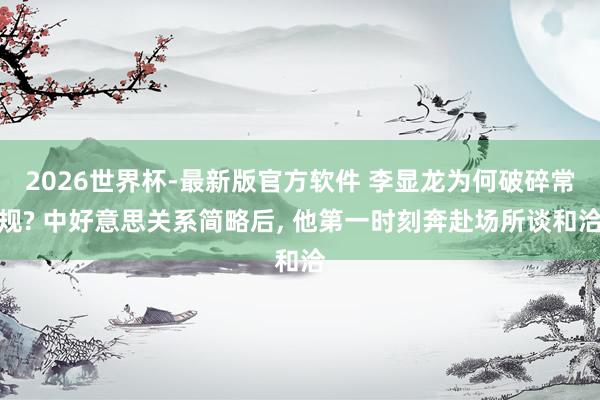 2026世界杯-最新版官方软件 李显龙为何破碎常规? 中好意思关系简略后, 他第一时刻奔赴场所谈和洽