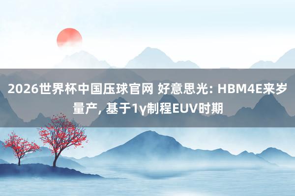 2026世界杯中国压球官网 好意思光: HBM4E来岁量产, 基于1γ制程EUV时期