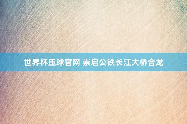 世界杯压球官网 崇启公铁长江大桥合龙