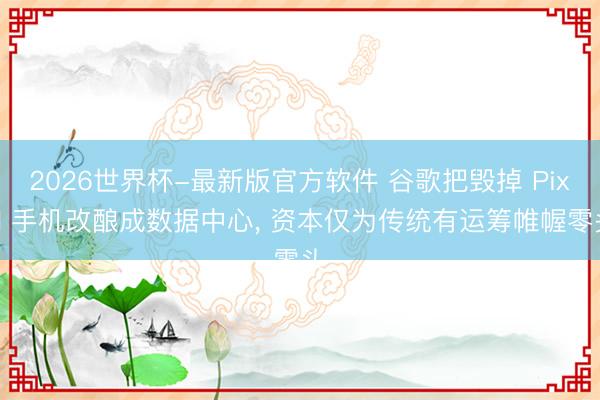 2026世界杯-最新版官方软件 谷歌把毁掉 Pixel 手机改酿成数据中心, 资本仅为传统有运筹帷幄零头