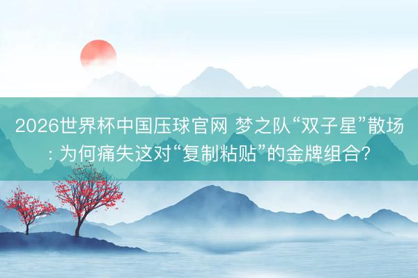 2026世界杯中国压球官网 梦之队“双子星”散场: 为何痛失这对“复制粘贴”的金牌组合?